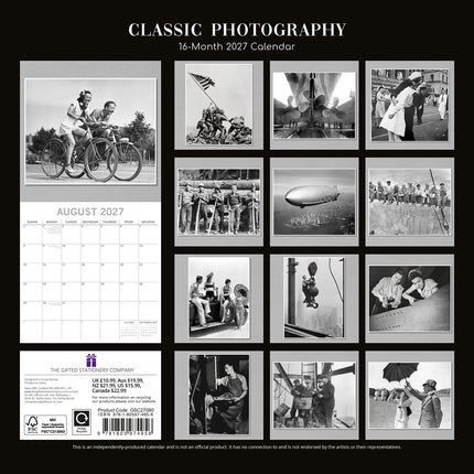 Classic Photography 2027 Premium Square Wall Calendar back cover