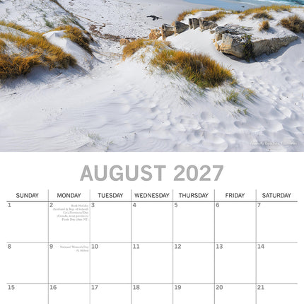 Coastlines of Australia 2027 Premium Square Wall Calendar August sample page