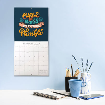 Coffee 2027 Premium Square Wall Calendar lifestyle image