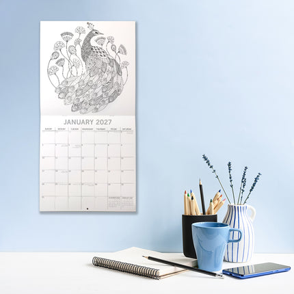 Colouring 2027 Premium Square Wall Calendar lifestyle image