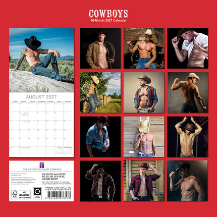 Cowboys 2027 Premium Square Wall Calendar back cover