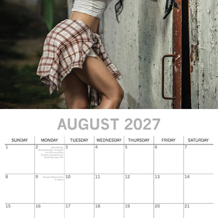 Cowgirls 2027 Premium Square Wall Calendar August sample page