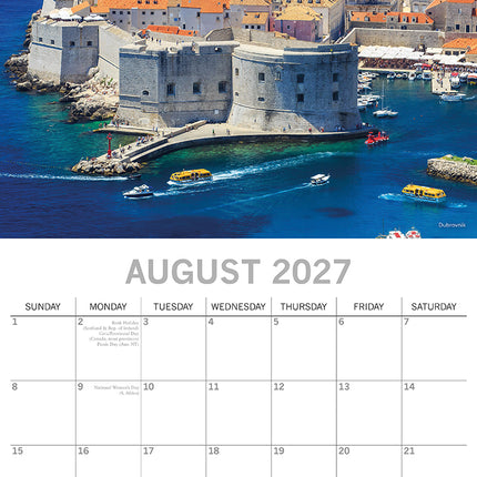 Croatia 2027 Premium Square Wall Calendar August sample page
