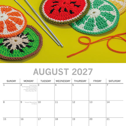Crochet 2027 Premium Square Wall Calendar August sample page