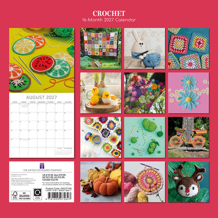 Crochet 2027 Premium Square Wall Calendar back cover