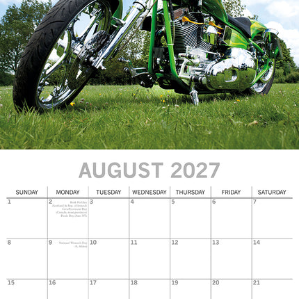 Custom Bikes 2027 Premium Square Wall Calendar August sample page
