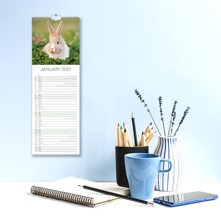 Cute Bunnies 2027 Premium Slim Wall Calendar lifestyle image
