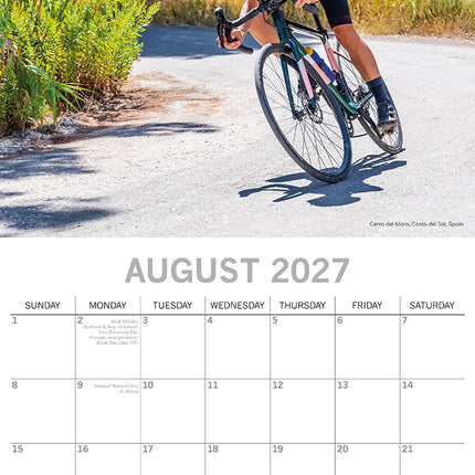 Cycling 2027 Premium Square Wall Calendar August sample page