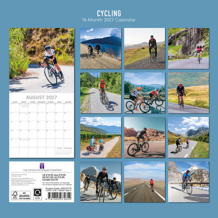Cycling 2027 Premium Square Wall Calendar back cover