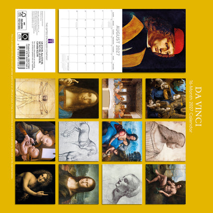 Da Vinci 2027 Premium Square Wall Calendar back cover