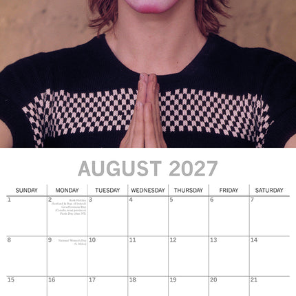 David Bowie 2027 Premium Square Wall Calendar August sample page