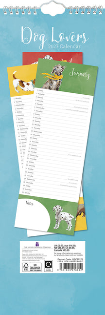 Dog Lovers 2027 Premium Slim Wall Calendar back cover