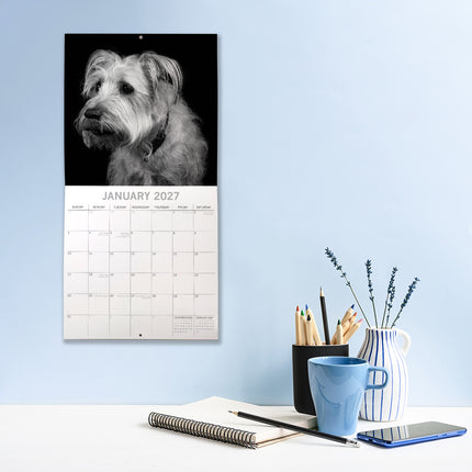 Dog Portraits 2027 Premium Square Wall Calendar lifestyle image