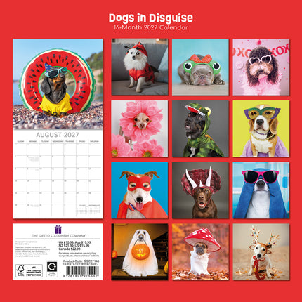Dogs in Disguise 2027 Premium Square Wall Calendar back cover