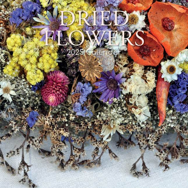 Dried Flowers - 2025 Square Wall Calendar Floral 16 Months Premium Planner Gift