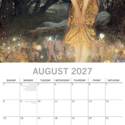 Fairies 2027 Premium Square Wall Calendar August sample page