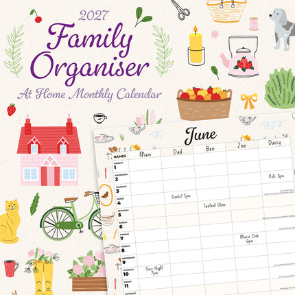 At Home Family Organiser 2027 square wall calendar - front cover