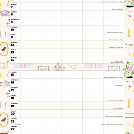 At Home Family Organiser 2027 square wall calendar - monthly calendar spread