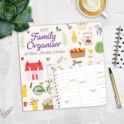 At Home Family Organiser 2027 square wall calendar - image detail