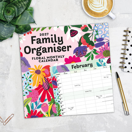 Family Organiser - Floral 2027 square wall calendar - image detail