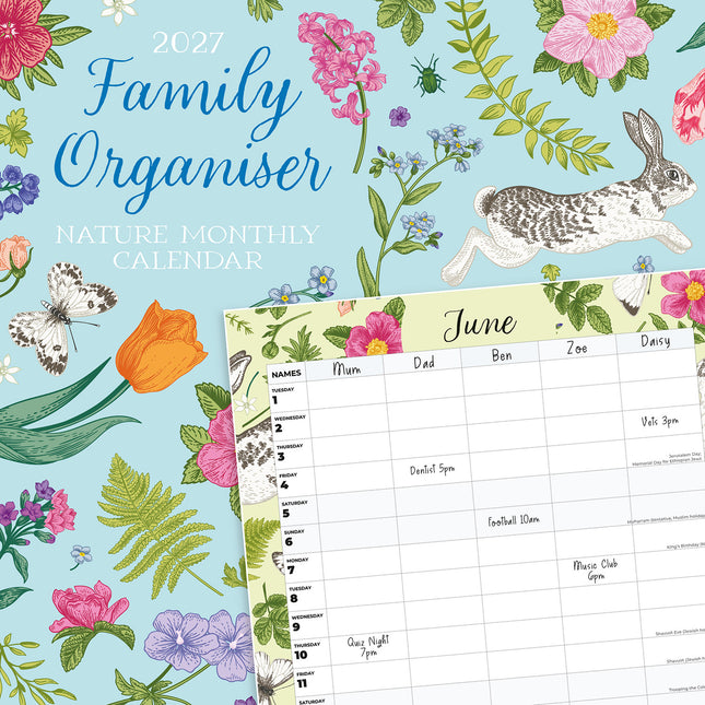Family Organiser - Nature 2027 square wall calendar - front cover