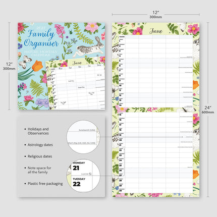 Family Organiser - Nature 2027 square wall calendar - product specifications