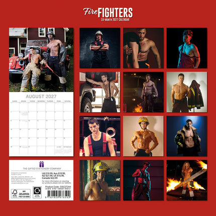 Firefighters 2027 Premium Square Wall Calendar back cover