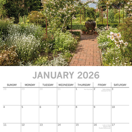 Beautiful Gardens 2026 Square Wall Calendar 16 Month Floral Trees Plants Planner