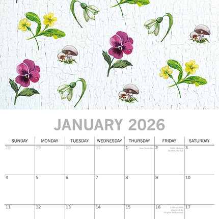 Beauty of Nature - 2026 Square Wall Calendar 16 Month Floral Flower Planner Gift