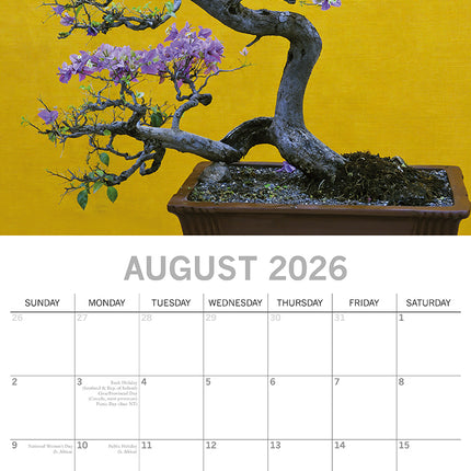Bonsai - 2026 Square Wall Calendar 16 Months Floral Flower Planner New Year Gift