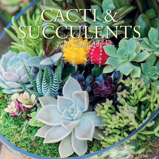 Cacti & Succulents 2026 Square Wall Calendar 16 Month Floral Flower Planner Gift