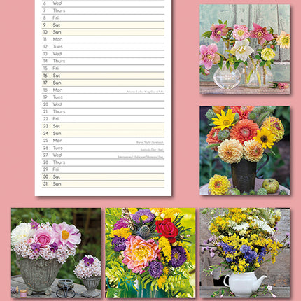 Floral Collection 2027 Premium Slim Wall Calendar back cover