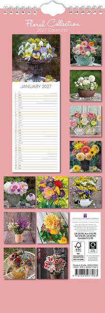 Floral Collection 2027 Premium Slim Wall Calendar back cover