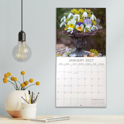 Floral Collection 2027 Premium Square Wall Calendar lifestyle image