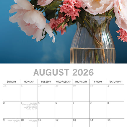 Floral Collection 2026 Square Wall Calendar 16 Months Flower Plants Planner Gift