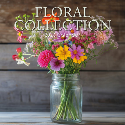 Floral Collection 2026 Square Wall Calendar 16 Months Flower Plants Planner Gift