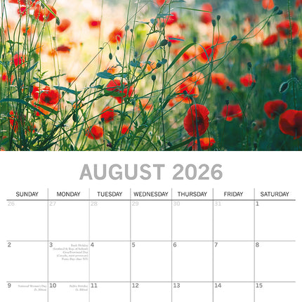 Flower of the Months - 2026 Square Wall Calendar 16 Months Floral Plants Planner