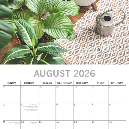 House Plants 2026 Square Wall Calendar 16 Months Floral Flower Planner Home Gift