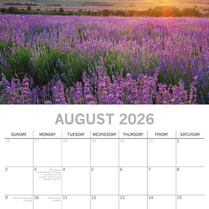 Lavender 2026 Square Wall Calendar 16 Months Floral Flower Planner New Year Gift