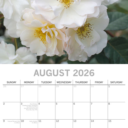 Roses - 2026 Square Wall Calendar 16 Months Floral Flower Planner New Year Gift