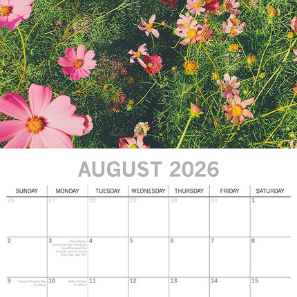 Wild Flowers - 2026 Square Wall Calendar 16 Months Floral Planner New Year Gift