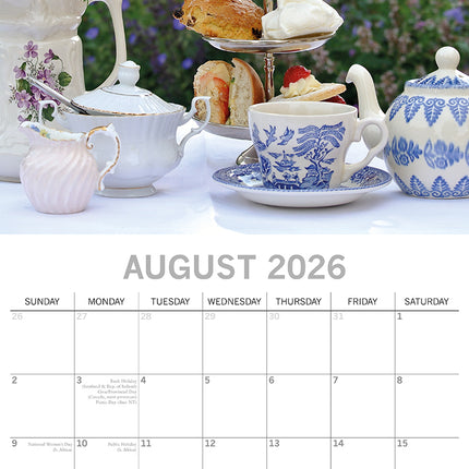 Afternoon Tea 2026 Square Wall Calendar 16 Month Food Drink Home Kitchen Planner