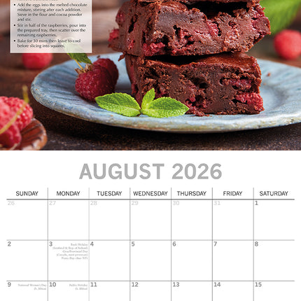 Baking - 2026 Square Wall Calendar 16 Month Food Planner Christmas New Year Gift