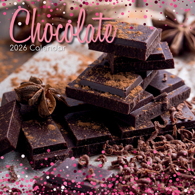 Chocolate - 2026 Square Wall Calendar 16 Months Food Planner Home Kitchen Gift