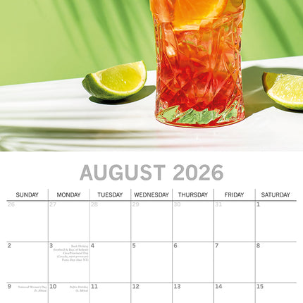 Cocktails - 2026 Square Wall Calendar 16 Months Wine Drink Planner New Year Gift