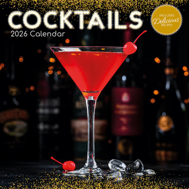 Cocktails - 2026 Square Wall Calendar 16 Months Wine Drink Planner New Year Gift