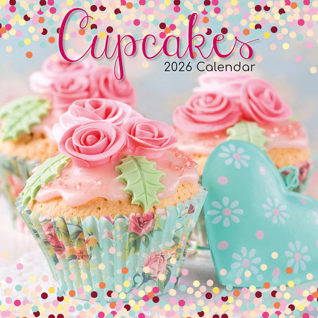 Cupcakes 2026 Square Wall Calendar 16 Month Food Planner Christmas New Year Gift