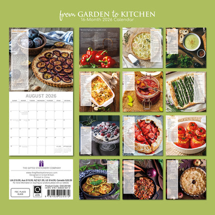 From Garden to Kitchen - 2026 Square Wall Calendar 16 Months Food Planner Gift