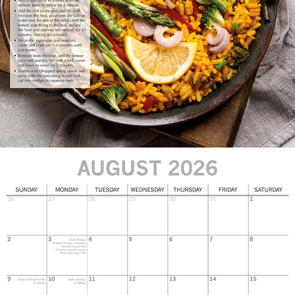 Tasty Vegetarian Recipes 2026 Square Wall Calendar 16 Month Kitchen Food Planner