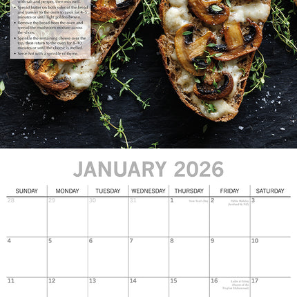 Tasty Vegetarian Recipes 2026 Square Wall Calendar 16 Month Kitchen Food Planner